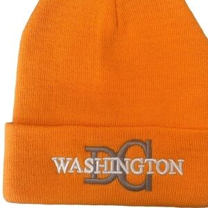 City Hunter Orange Beanie Washington DC Skiing Ski Lodge Cabincore Snow Size OS
